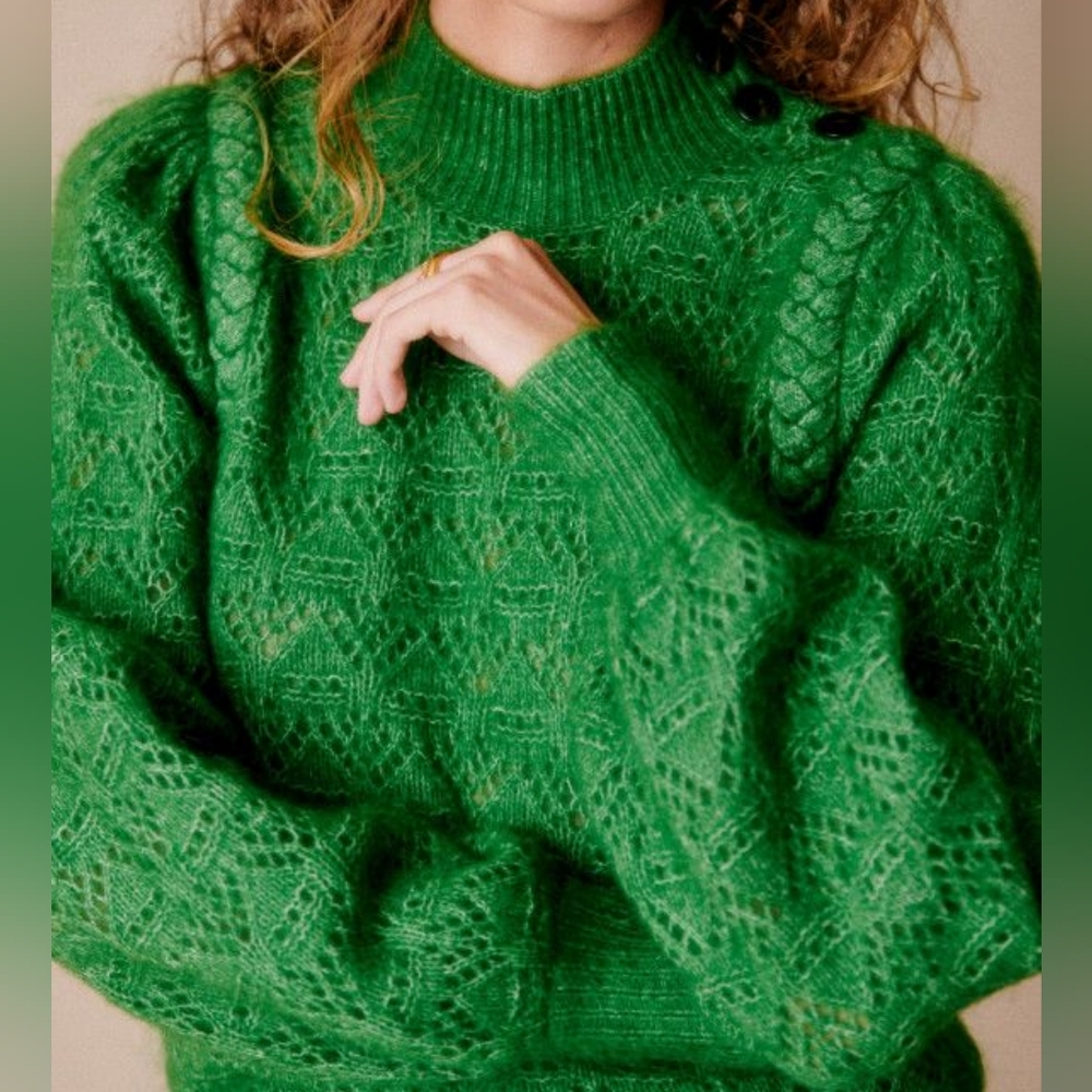 Sezane Anneka Jumper 70's Green - Size S